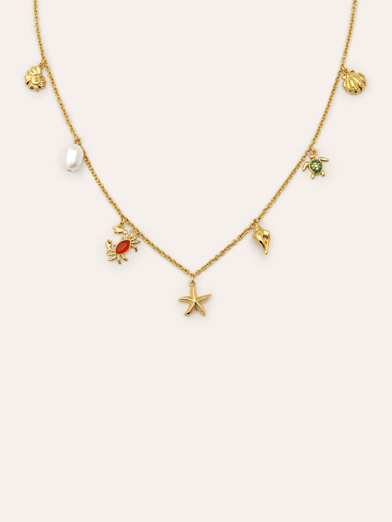 Collar Multicharms Seaside Baño Oro
