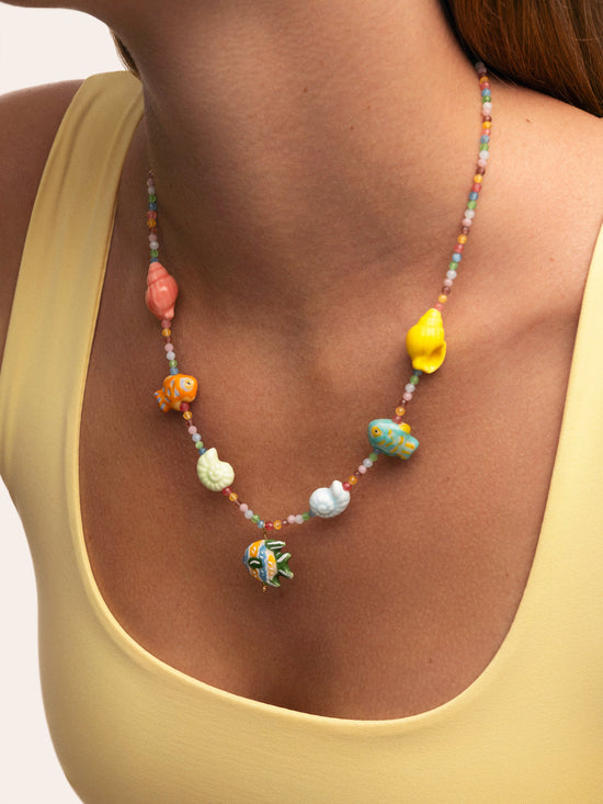 Collar Reef Acero Baño Oro