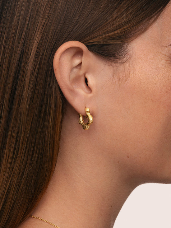 Pendientes Organic Flower Acero Baño Oro