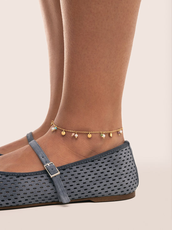 Tobillera Shamira Acero Baño Oro