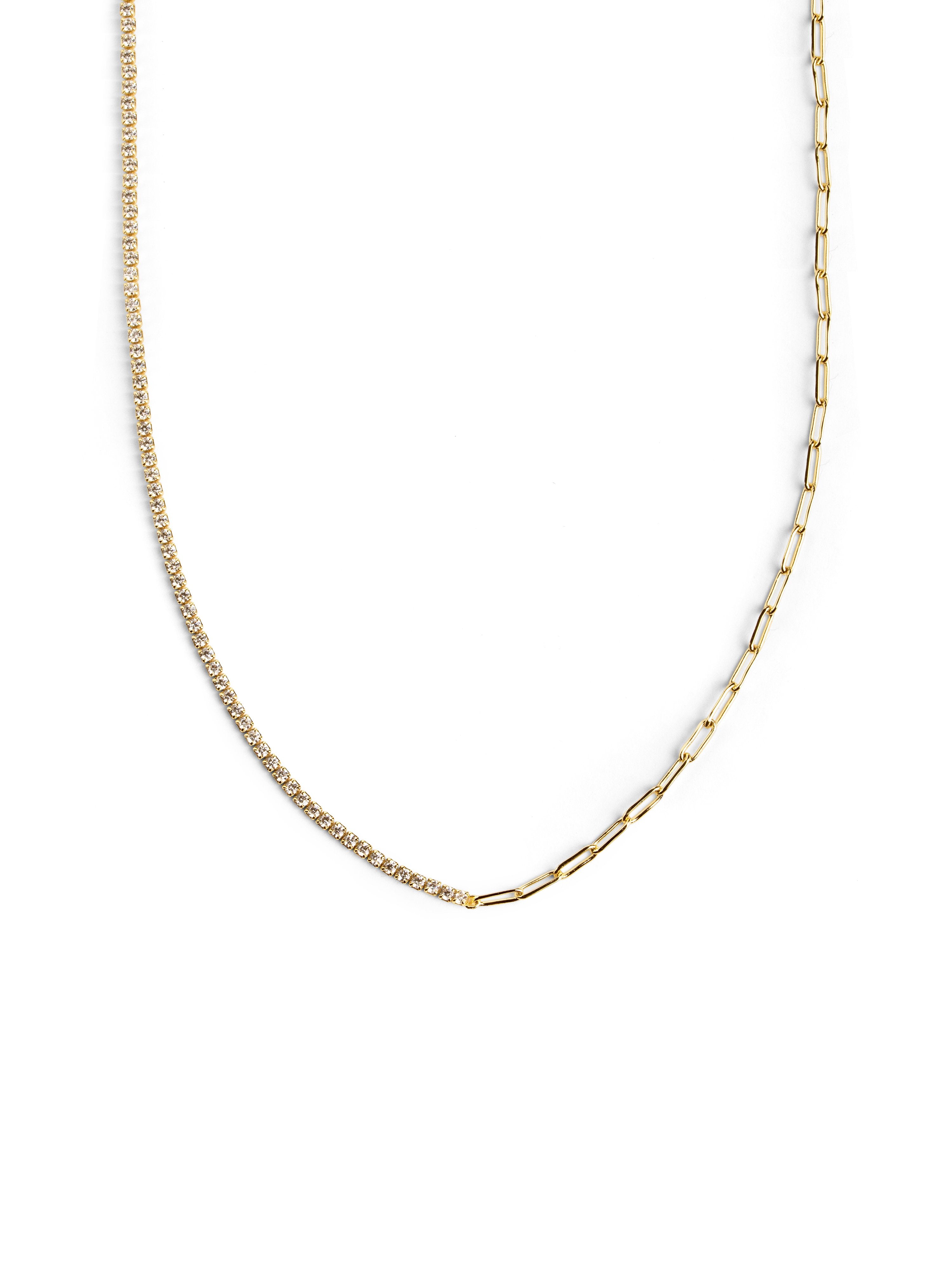 Double Layered Chain Necklace In Gold – Aiori